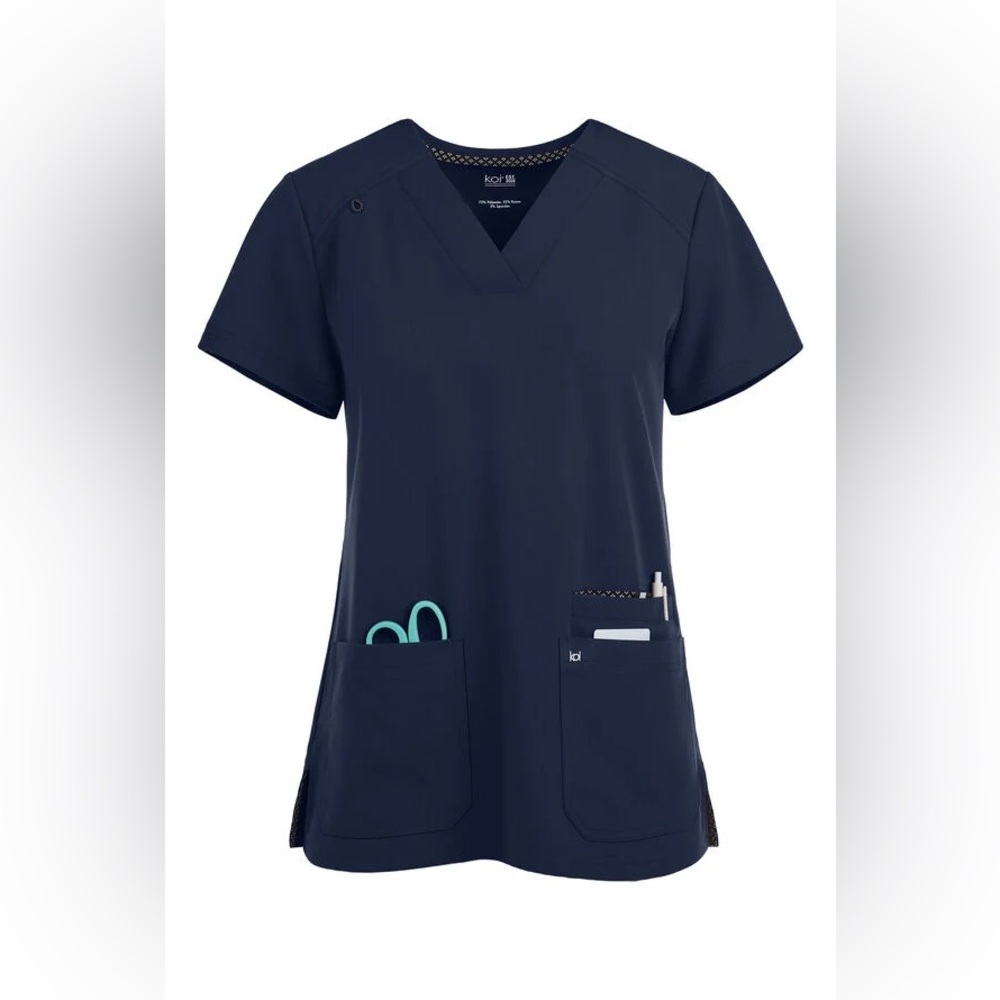 koi Next Gen Hustle and Heart Women's 3-Pocket STRETCH V-Neck Scrub Top 2X